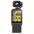 DV09 Clip-On 4K WiFi-zakcamera met draaibare lens - Zwart