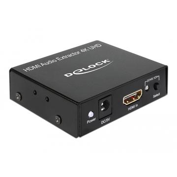 DeLock HDMI Audio Extractor - 4K @ 30Hz - Zwart