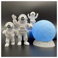 Decoratief Astronautenbeeldjes met Maan Lamp - Zilver / Blauw
