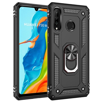 Huawei P30 Lite Defender Series Hybride Hoesje - Zwart