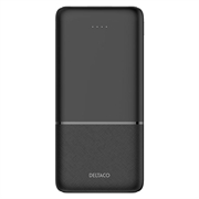 Deltaco 10000mAh powerbank met snellaadfunctie - Zwart