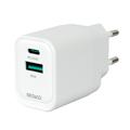Deltaco 35W GaN-wandlader - USB-C/USB-A - Wit