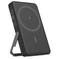 Deltaco 5000mAh magnetische draadloze powerbank met standaard - zwart