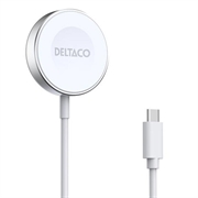 Deltaco magnetische draadloze oplader voor Apple Watch/Samsung Galaxy Watch - Wit