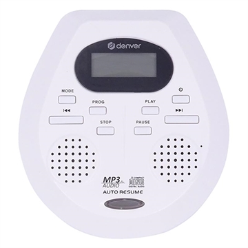 Denver DMP-395W draagbare CD/MP3-speler - Wit