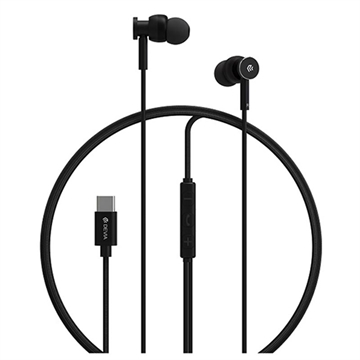 Devia M1 Metalen Bedrade USB-C Oortelefoon - Zwart