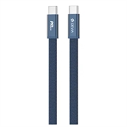 Devia Ultra3 platte, geweven metalen USB-C-kabel 240W - 1.5m - blauw