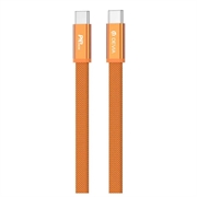 Devia Ultra3 platte, geweven metalen USB-C-kabel 240W - 1.5m - oranje