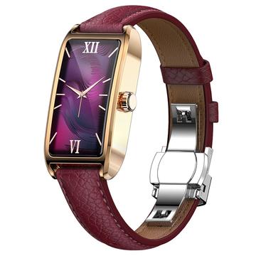 Dora T Elegant Smartwatch voor Dames met Deense Taal - Rood / Roségoud