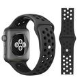 Tweekleurig Apple Watch Series 9/8/SE (2022)/7/SE/6/5/4/3/2/1 Siliconen Sportband - Zvart