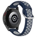Tweekleurig Samsung Galaxy Watch4/Watch4 Classic/Watch5/Watch6 Siliconen Sportband - Donkerblauw / Grijs