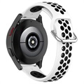 Tweekleurig Samsung Galaxy Watch4/Watch4 Classic/Watch5/Watch6/Watch FE/Watch7 Siliconen Sportband - Wit / Zwart