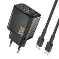 Dudao A27 MaxC 35W GaN Wandoplader met USB-C kabel - Zwart