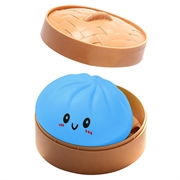 Knuffelbare stressbal in de vorm van een dumpling met stoomkistje - Blauw