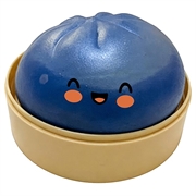 Knuffelbare stressbal in de vorm van een dumpling met stoomkistje - Donkerblauw
