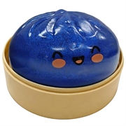 Knuffelbare stressbal in de vorm van een dumpling met stoomkistje - Donkerblauw
