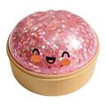 Knuffelbare stressbal in de vorm van een dumpling met stoomkistje - Roze