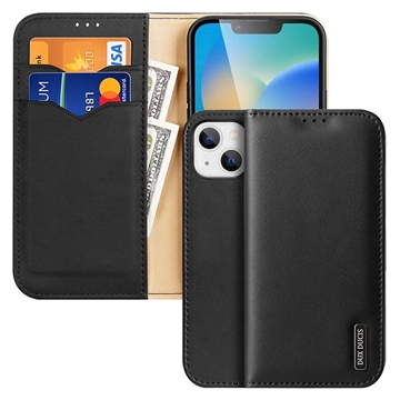 Dux Ducis Hivo iPhone 14 Wallet Leren Hoesje - Zwart