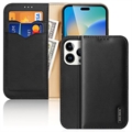 Dux Ducis Hivo iPhone 14 Pro Wallet Leren Hoesje - Zwart