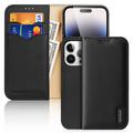 iPhone 15 Pro Dux Ducis Hivo Wallet Leren Hoesje - Zwart