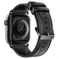 Dux Ducis Apple Watch Series 9/8/SE (2022)/7/SE/6/5/4/3/2/1 Leder Bandje - 38mm, 40mm - Zwart