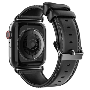 Dux Ducis Apple Watch Series 10/9/8/SE (2022)/7/SE/6/5/4/3/2/1 Leder Bandje - 42mm/41mm/40mm/38mm - Zwart