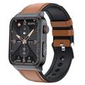 Smartwatch met Gezondheidsbewaking E500 - Elegante Band - Bruin