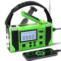 EGR-168-WB Solar handbediende noodradio met 10000mAh powerbank - Groen