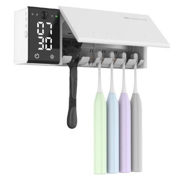 ES909 Slimme UV-tandenborstelreiniger met LED-klok, timer - Wit