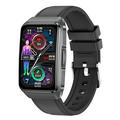 ET650 Smart Horloge met Lichaamstemperatuur, Gezondheidsmonitor en Bluetooth bellen - Lederen & Siliconen band