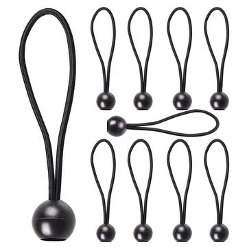 Elastische tentkoorden met plastic bal - 10 stuks