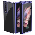 Electroplated Frame Samsung Galaxy Z Fold3 5G Cover - Blauw
