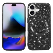 iPhone 17 Gegalvaniseerde Glitter Hoesje - MagSafe-compatibel - Zwart