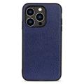 Elegante iPhone 14 Pro Leren Hoesje - Blauw