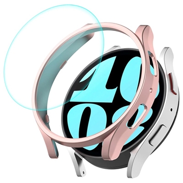 Enkay Samsung Galaxy Watch6 Case with Tempered Glass - 44mm - Rose Gold