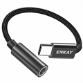Enkay ENK-AT111 USB-C / 3.5mm AUX Adapter - Zwart