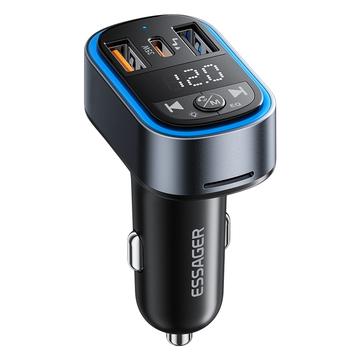 Essager ECCFM-CT0G-P 35W autolader met Bluetooth FM-zender - Grijs