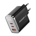 Essager ES-CD64 65W GaN-wandlader - 3 poorten - Zwart