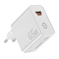 Essager ES-CD65 65W GaN-wandlader - USB-C/USB-A - Wit