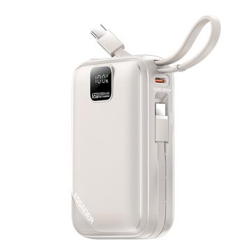 Essager PD 65W Snel Opladen Power Bank 20000mAh met Lightning/USB-C Kabels - Titanium