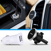 Essentiële carkit - dubbele USB-oplader & magnetische telefoonhouder