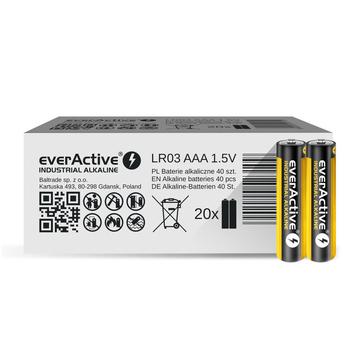 EverActive AAA / LR03 industriële alkaline batterijen - 40 stuks.