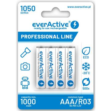 EverActive Professional Line EVHRL03-1050 Oplaadbare AAA-batterijen 1050mAh - 4 stuks.