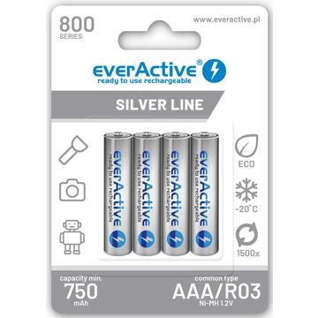 EverActive Silver Line EVHRL03-800 Oplaadbare AAA batterijen 800mAh - 4 stuks.