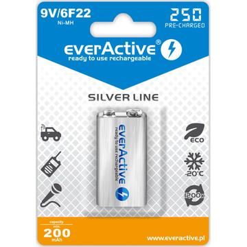 EverActive Silver Line EVHRL22-250 Oplaadbare 9V Batterij 250mAh