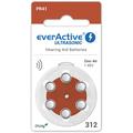 EverActive Ultrasonic 312/PR41 hoortoestel batterijen - 6 stuks.