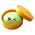 Dumpling squishy speelgoed met oogexpressie en stoommandje - Groen