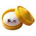 Dumpling squishy speelgoed met oogexpressie en stoommandje - Wit