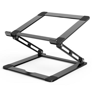 F120 Aluminum Alloy Laptop Riser Cooling Stand Foldable Notebook Desktop Bracket - Black