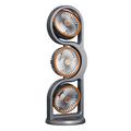 F17 desktopventilator met 3 bladen, 360° draaibaar, LED-verlichting - grijs